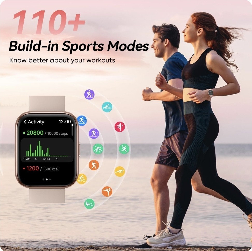 Fitpolo Smart Watch for Women Android & iPhone, Alexa Built-in [1.8″ HD Screen]