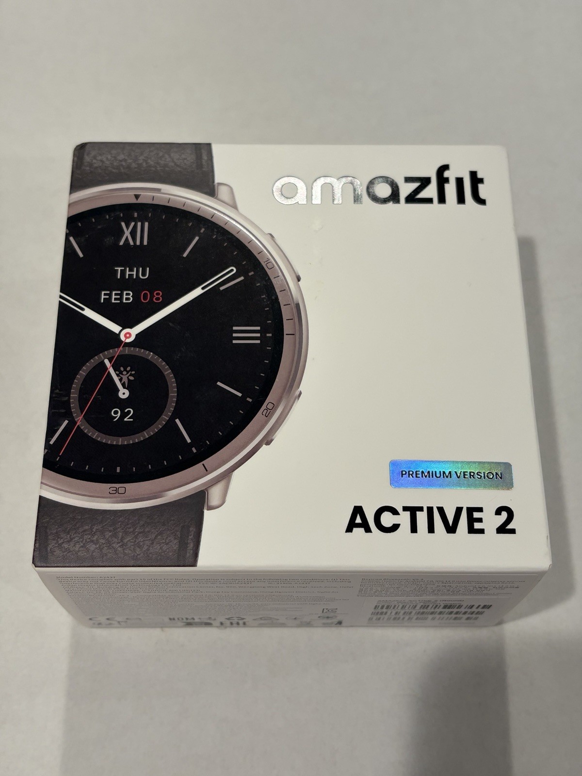 Amazfit Active 2 Premium Smart Watch A2437 Black Leather Round GPS AMOLED