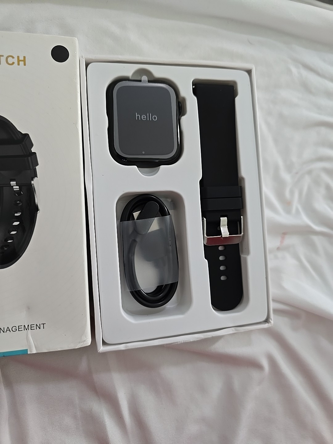 Qx7 Smart Watch, 1.85″ Waterproof Sports Blood Oxygen Real Time Black