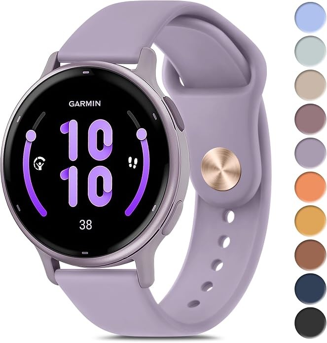 2 Pack Silicone Strap Compatible with Garmin Vivoactive 5, Venu 2 Plus, Sport Me