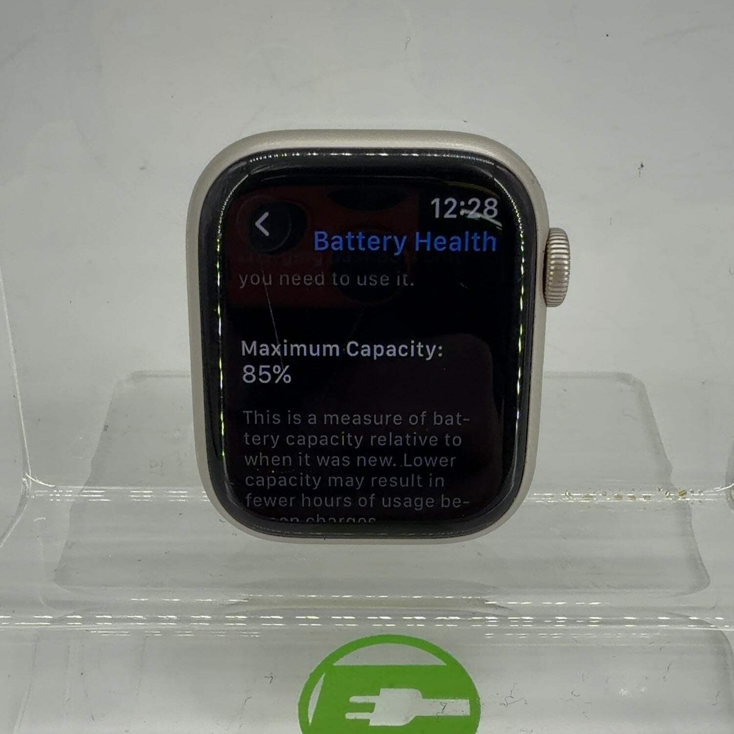 Unlocked Apple Watch Series 7 41MM Silver Aluminum A2475 Face Only