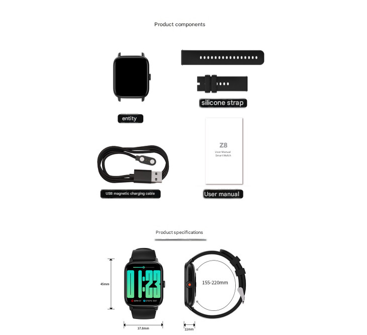 Wapik Bluetooth Smartwatch Z8 Smartband Sports Watch GPS