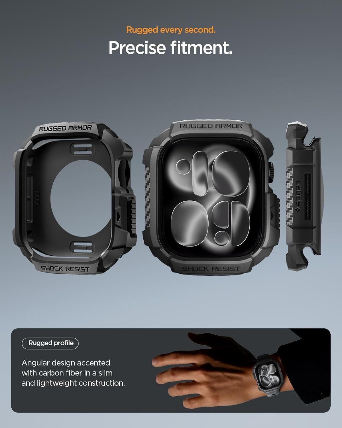 Rugged Armor Case for Apple Watch Series 11/10 42mm Durable TPU Shock Proof