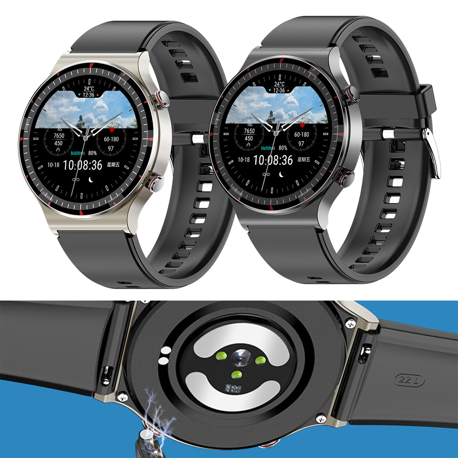 Smart Watch ECG Heart Rate Blood Oxygen Sleep Health Monitor Activity Tracker