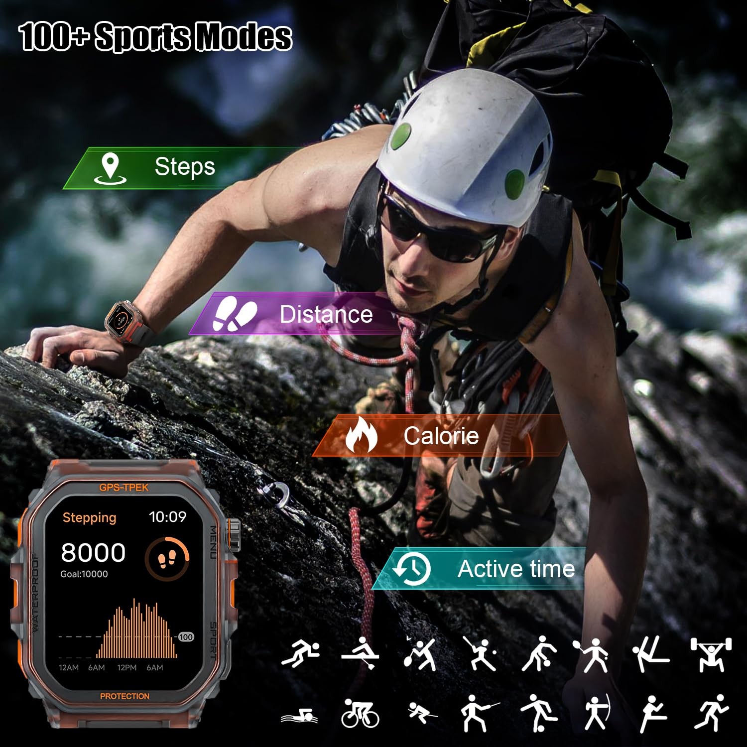 XSCQ Military for Men (Answer/Make Calls), 1.75” for Android and iPhone, Fit…