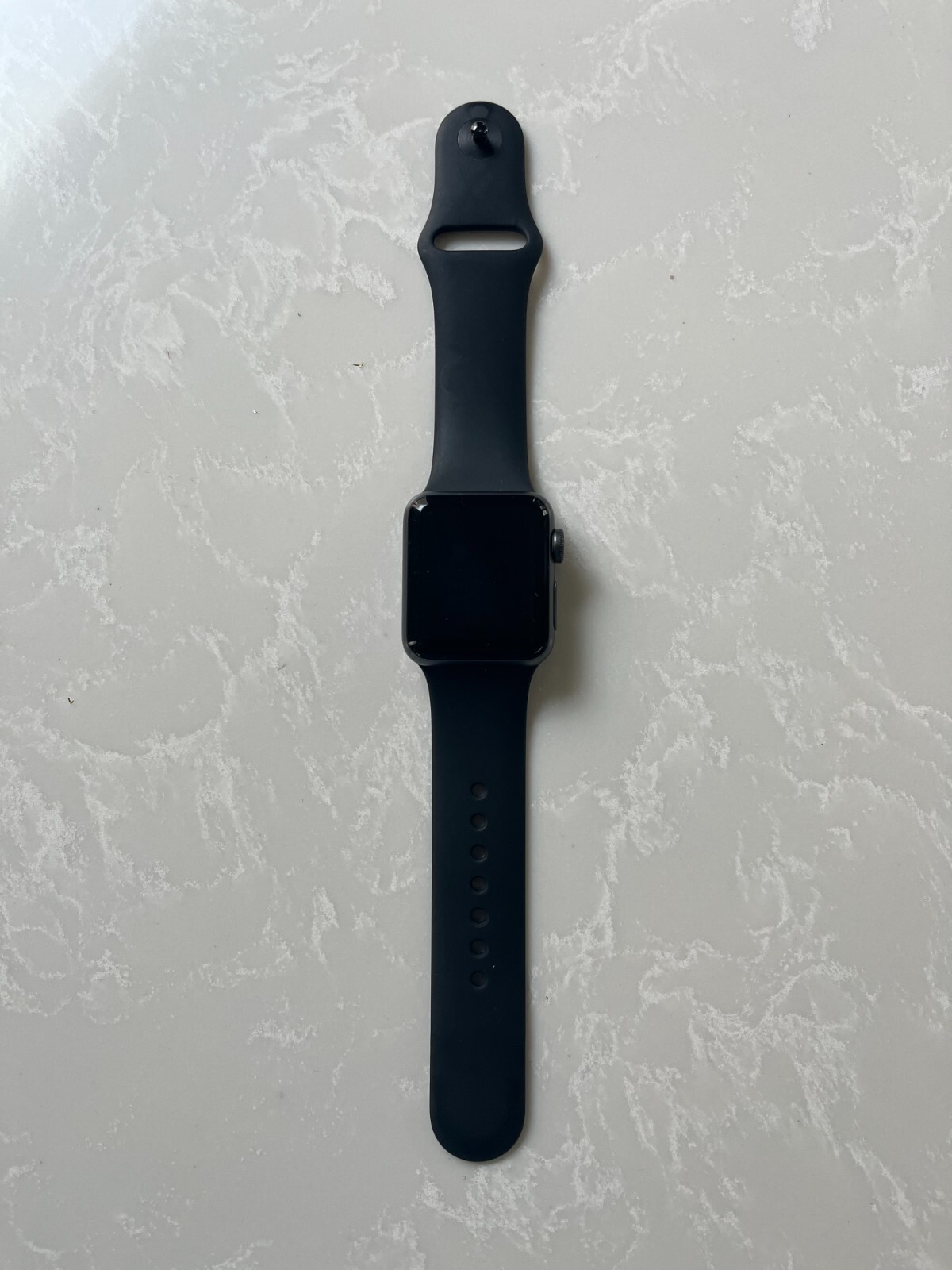 Apple Watch Series 3 38mm Space Gray Aluminum Case with Black Sport Band
