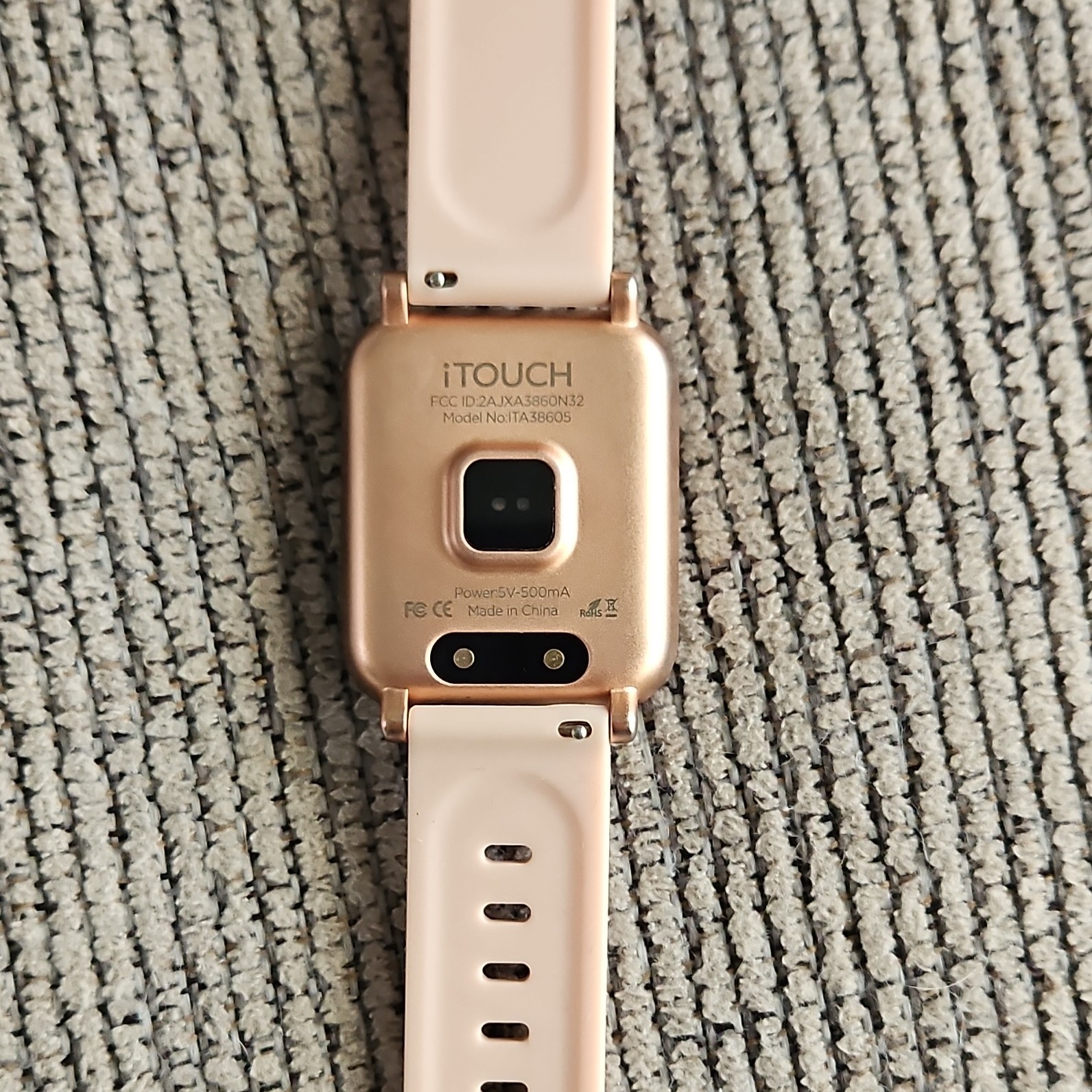 iTOUCH ITA38605 Smartwatch Pink Silicone Band Rose Gold Metal Case