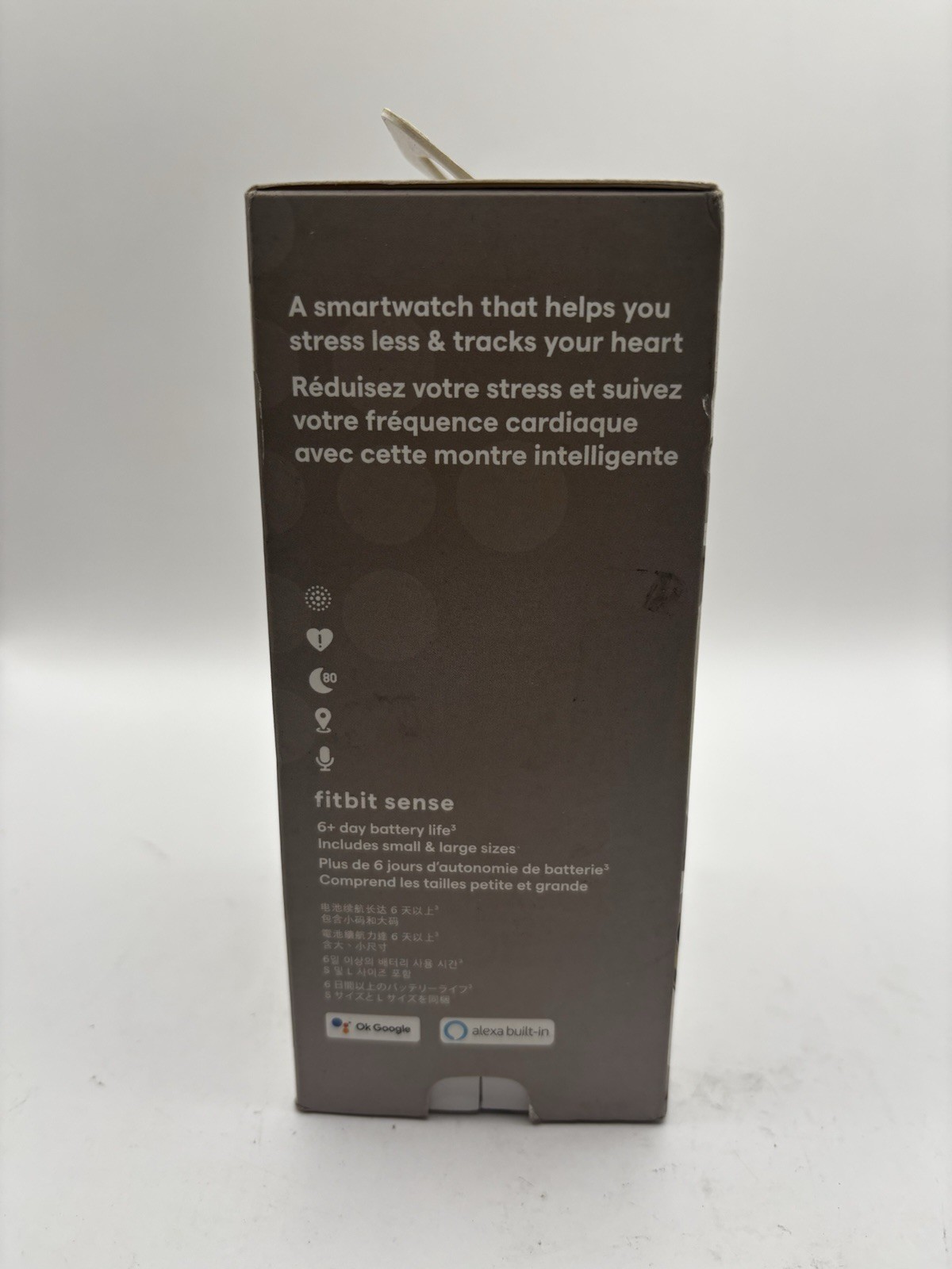 Fitbit Sense GPS Smartwatch 46mm Soft Gold Stainless Steel Lunar White Band