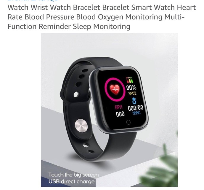 Smart Watch Black Health Checker Workout Step Counter Heart Rate Monitor Blue
