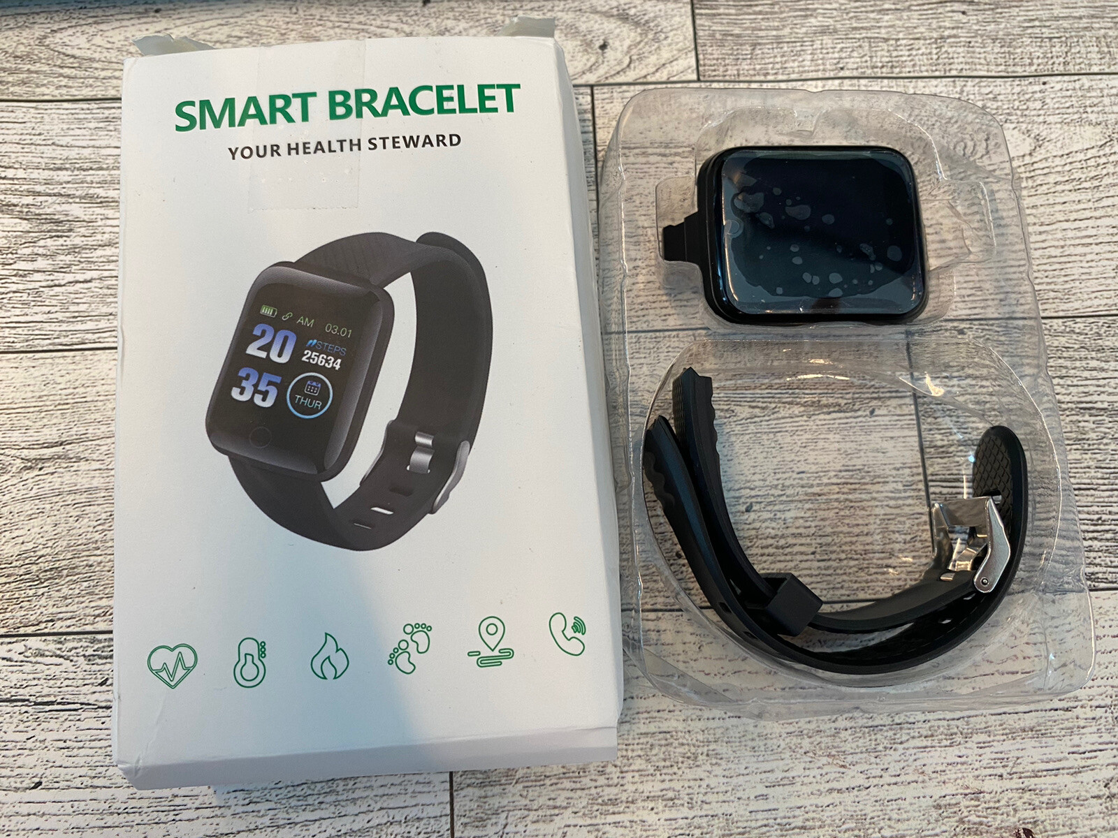 🔥NEW Smart Bracelet Your Health Steward Fitness Tracker Smart Health BLACK (D2)