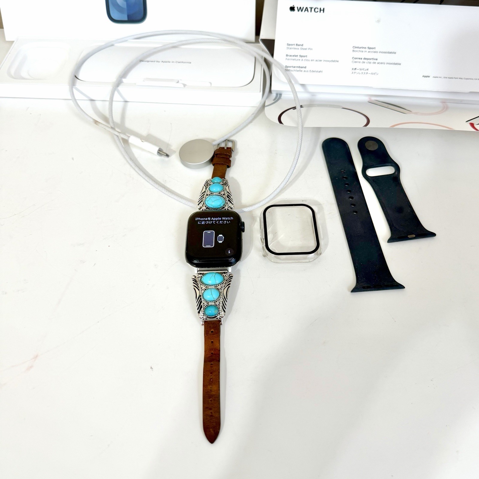 GPS Apple Watch Series 9 45MM Midnight Sport Band MR9A3LL/A Extra Band
