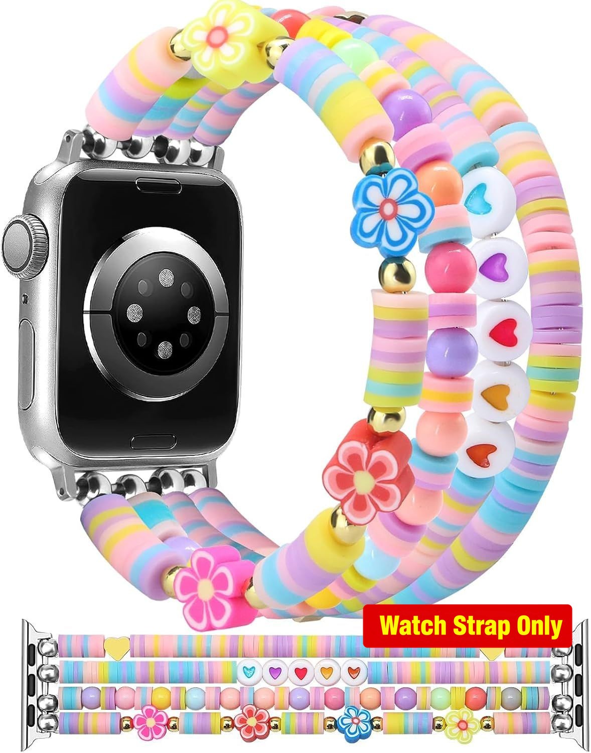 Beaded Strap Compatible with Apple Watch 38mm 40mm 41mm Women Cute Fancy