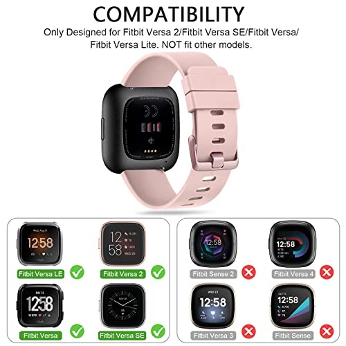 Sport Silicone Strap Compatible with Fitbit Versa 2/Versa Lite/SE Soft Replaceme