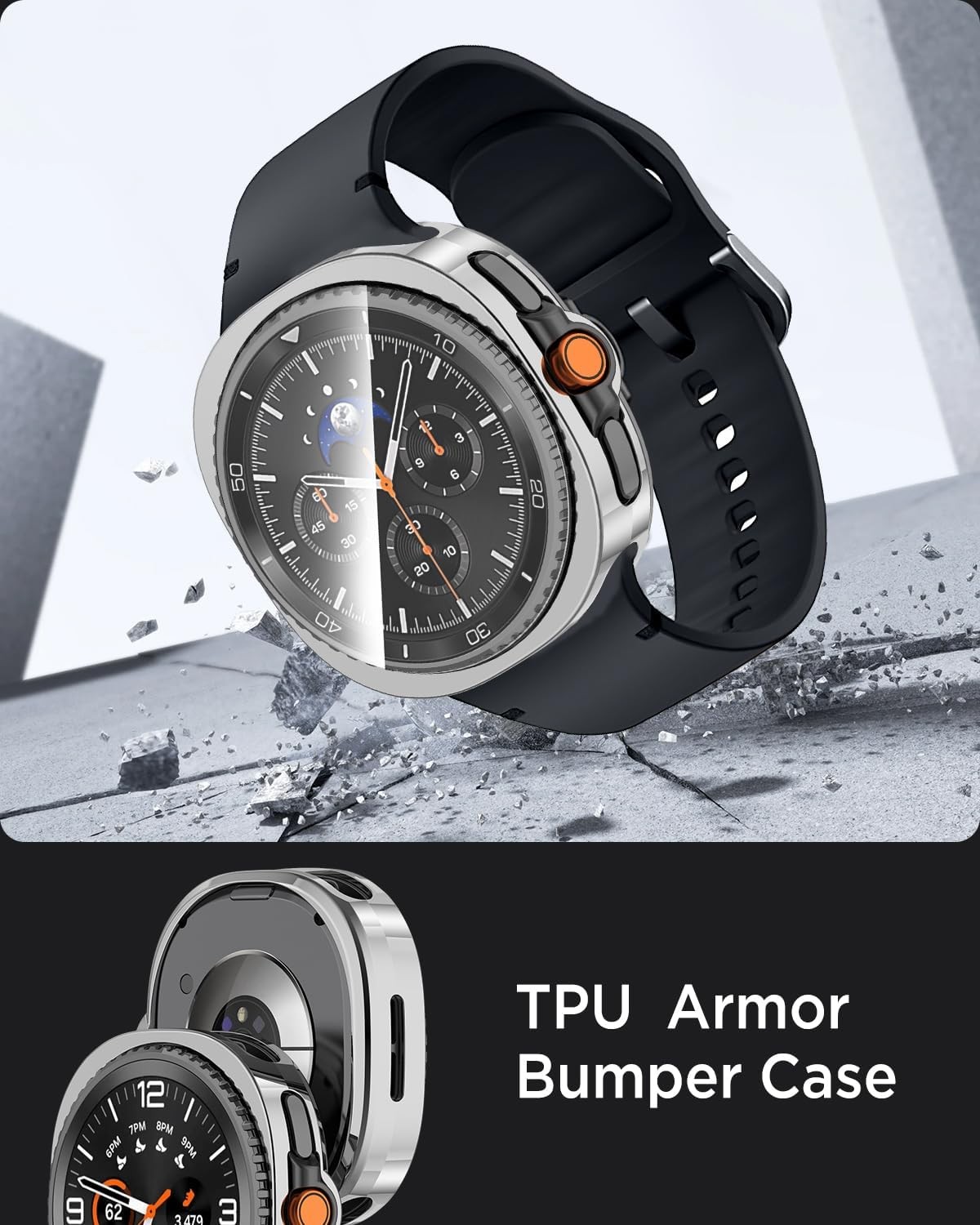 2+1 Pack Case & Screen Protector for Galaxy Watch 8 Classic 46mm