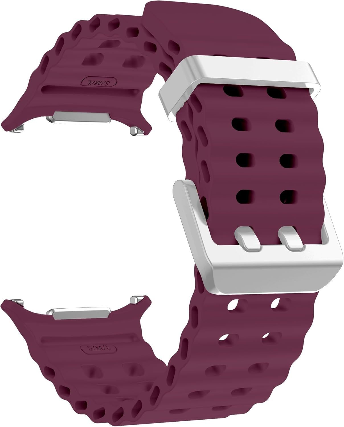 Silicone Strap Compatible with Samsung Galaxy Watch Ultra 2 47mm Ocean Breathabl