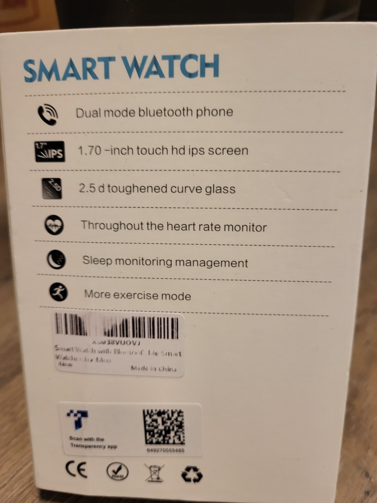 EGQINR Smart Watch with Bluetooth Call Answer/Dial – Black