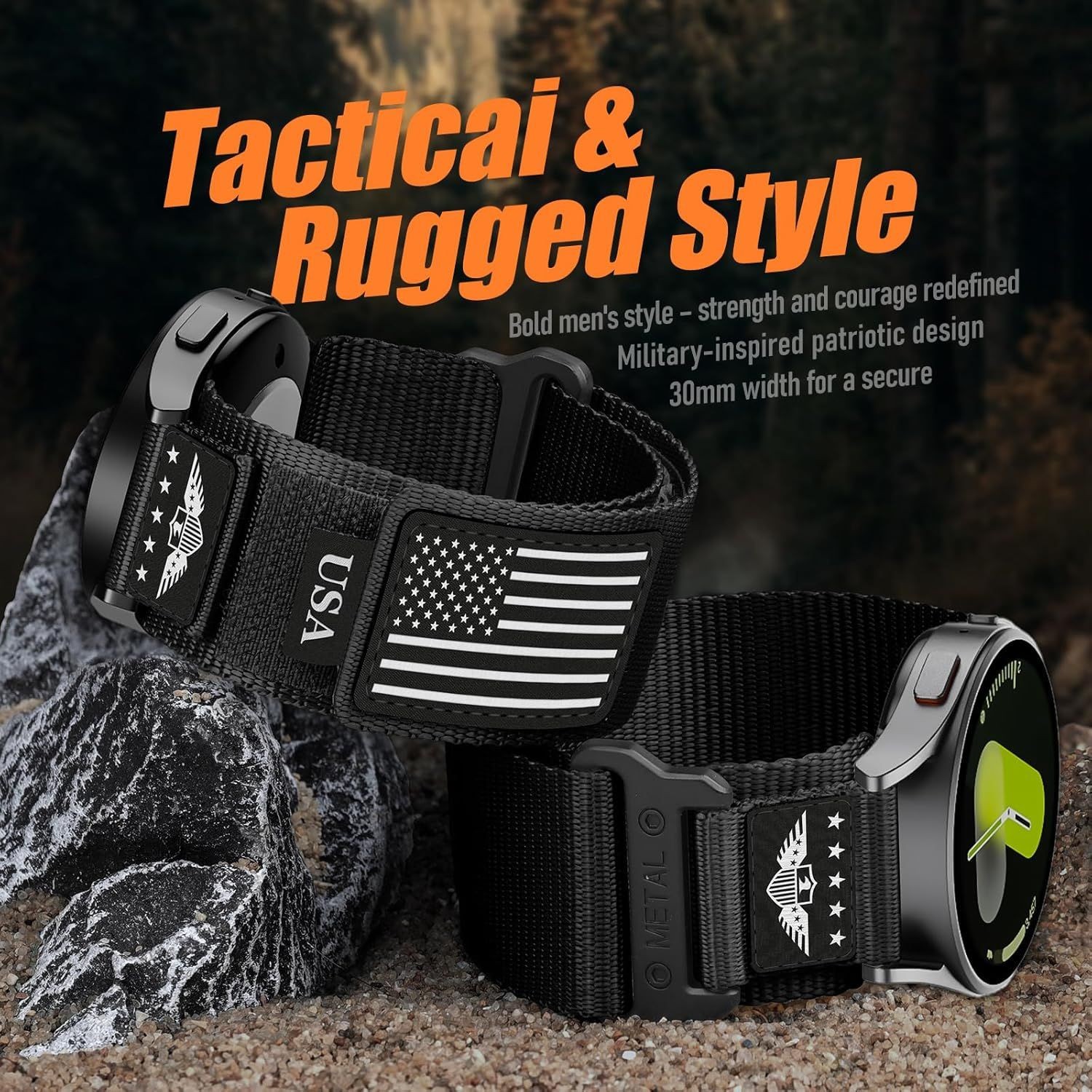 20mm Nylon Fabric Band for Samsung Galaxy Watch 7 44mm, Compatible Strap