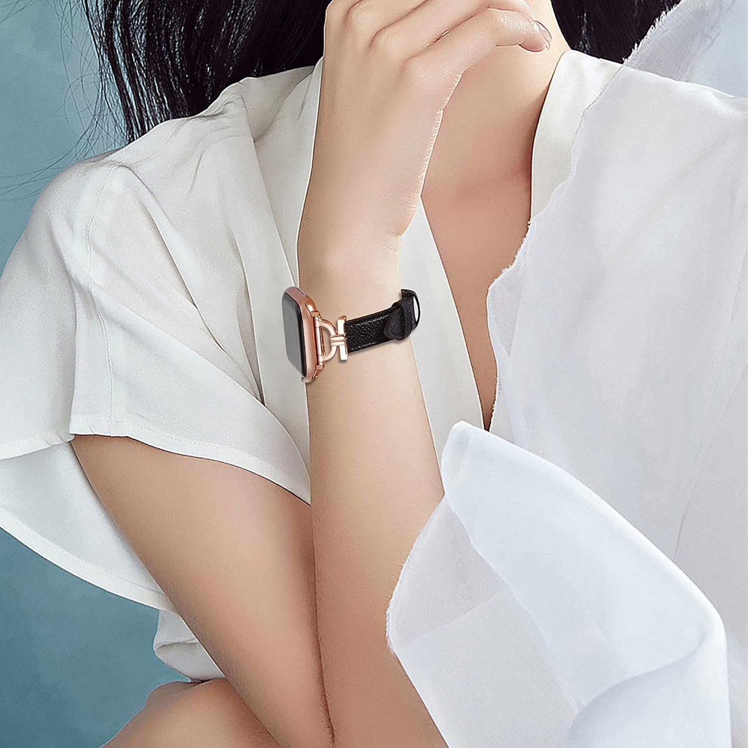 Genuine Leather Strap Compatible with Apple Watch Series 11 38mm 40mm 41mm