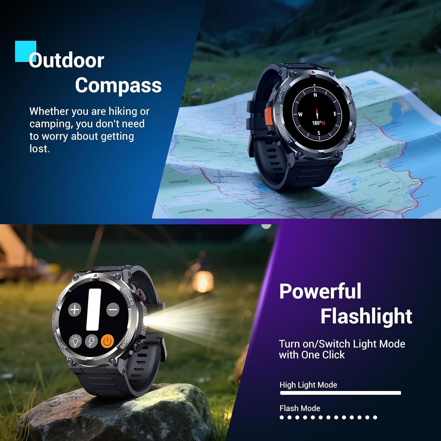 Reloj Inteligente Militar para Hombres (responder/hacer llamadas) Smart Watch