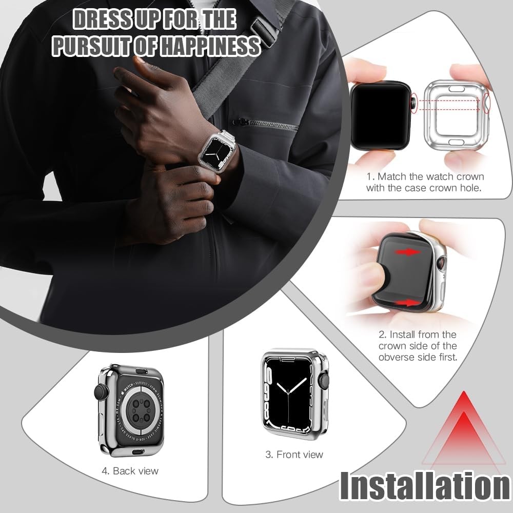 Case For Apple Watch Series 6/SE/5/4 40mm Shockproof Flexible Cover, Silver