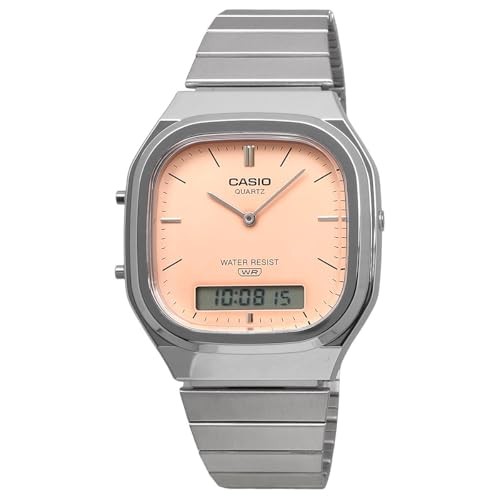 Casio ANA-DIGI Quartz Watch AQ-240E-4A Unisex Dual Time Pale Orange