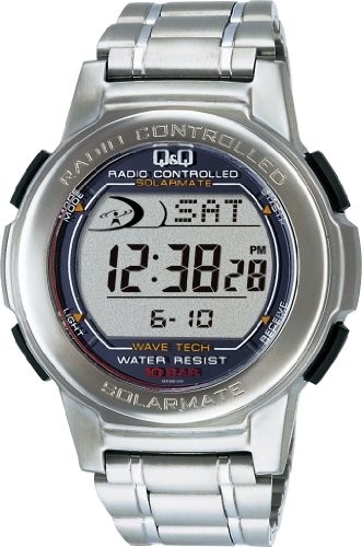 CITIZEN Q&Q Digital Radio-Controlled Solar Watch MHS5-200 Men’s Silver NEW