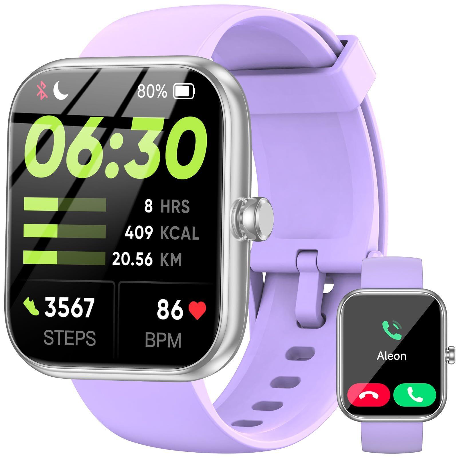 Smart Watch, Alexa Built-in Voice Assistant, 1.83″ HD 1.83 inch, Purple