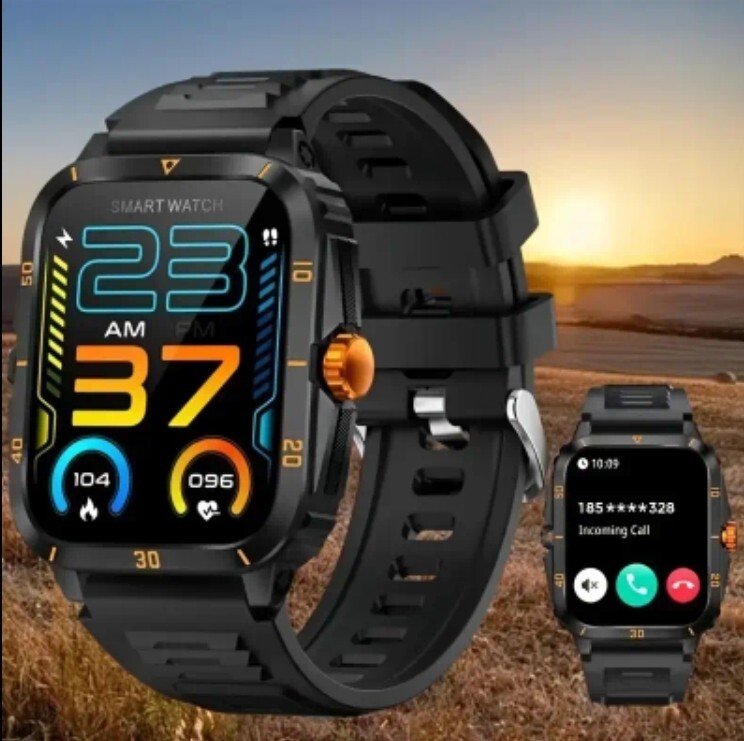 Military Smart Watch for Men(Answer/Make Calls) Rugged Tactical Fitness Tracker