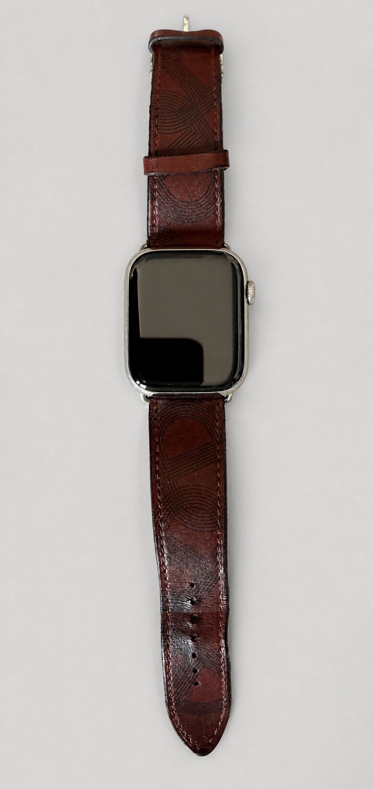 Apple Watch Series 7 45mm Silver Stainless GPS Cellular Hermès Leather Band