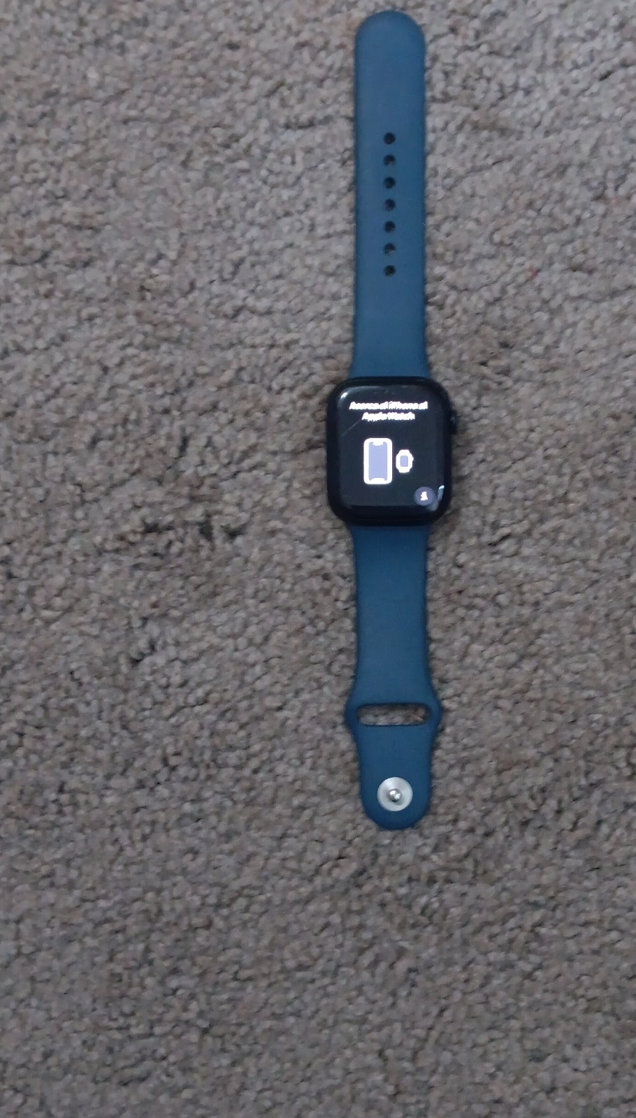 Apple Watch Series 7 45mm Black Aluminum Case Blue Fluoroelastomer Band GPS