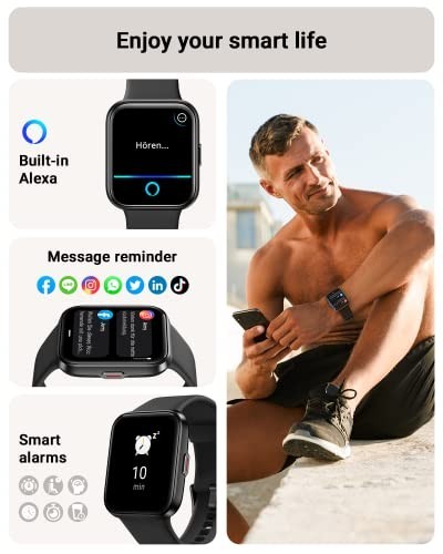Smart Watch for Android & iPhone, 1.8″ Touch Screen, Fitness Tracker, Waterproof