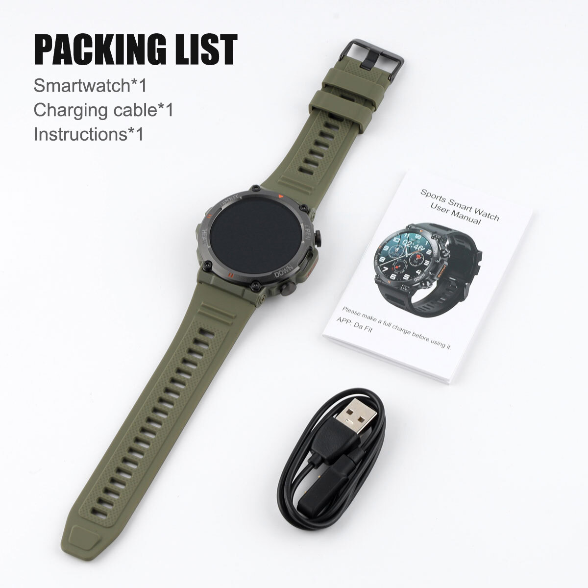 Military Smart Watch for Men(Answer /Make Call)Rugged Heart Rate Fitness Tracker