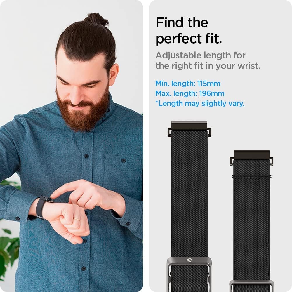 Stretchy Nylon Strap Compatible with Galaxy Watch 20mm, MoonSwatch, Adjustable