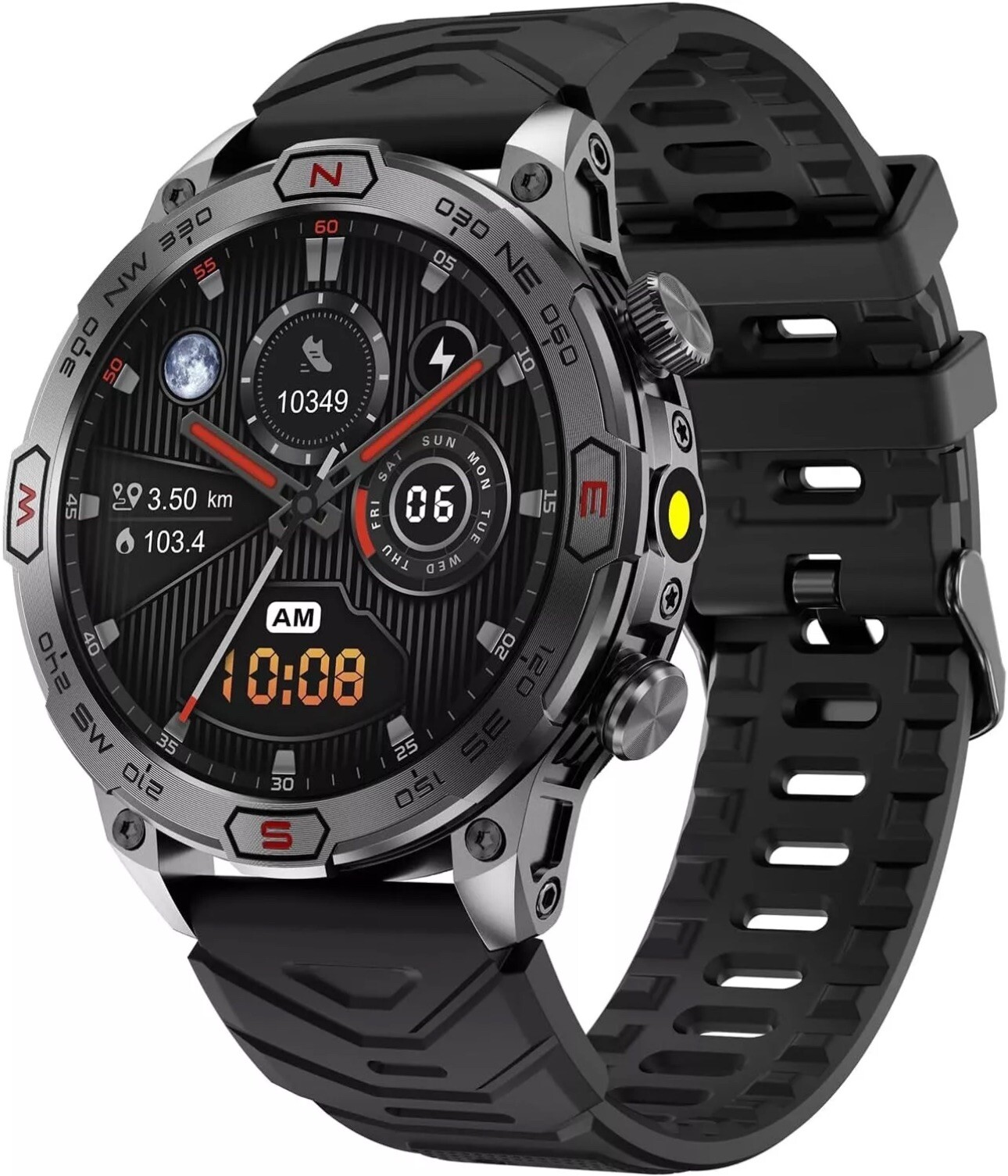 Military Smart Watch for Men (Call Receive/Dial) Rugged Tactical Fitness Tracker
