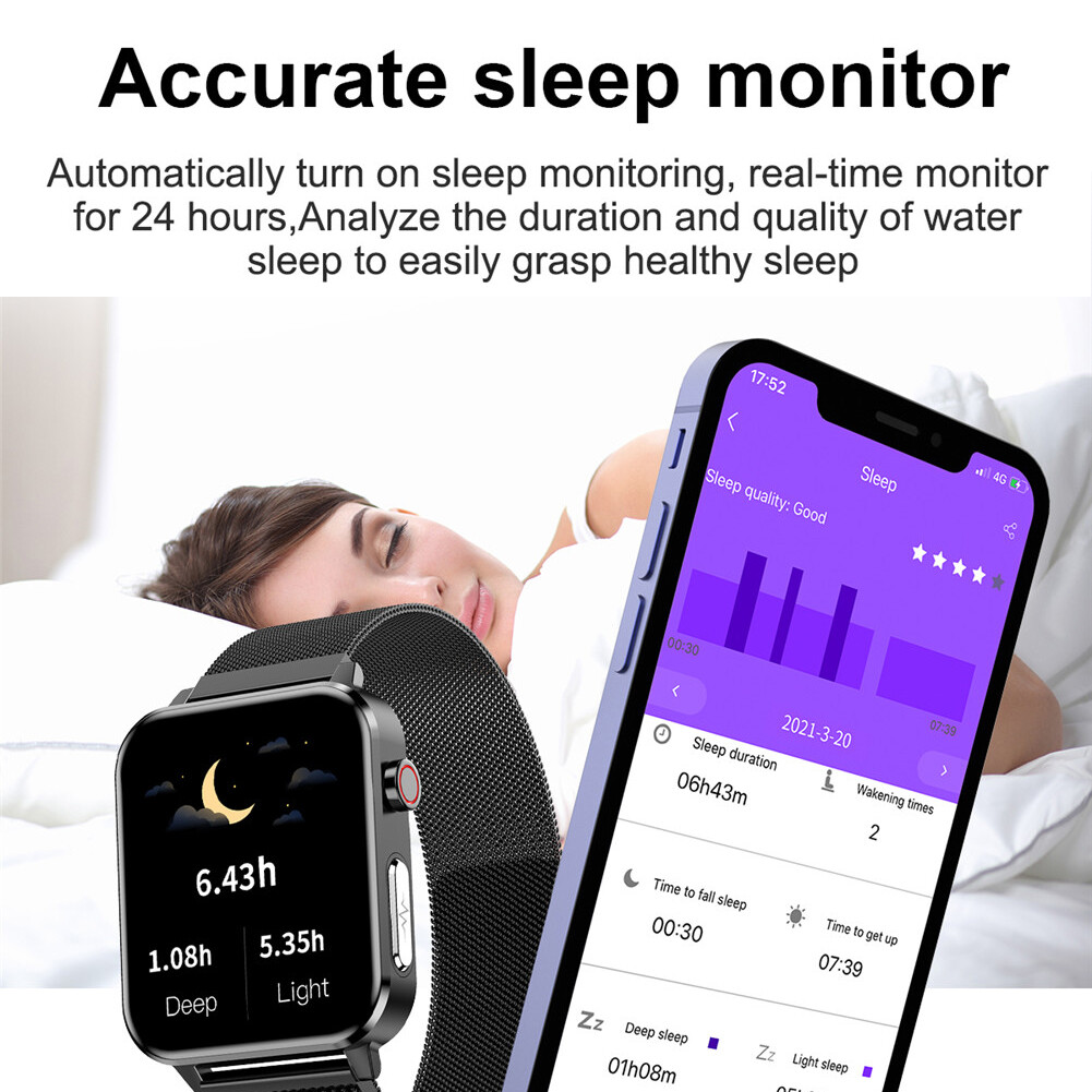 Men Smart Watch Sleep Monitor Smartwatch 1.7 inch Women Sport Modes Bracelet