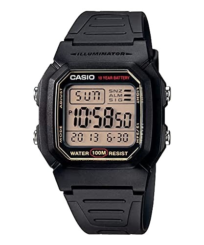 Casio Men’s Standard Digital Watch W-800HG-9AV Black Gold LCD Stopwatch