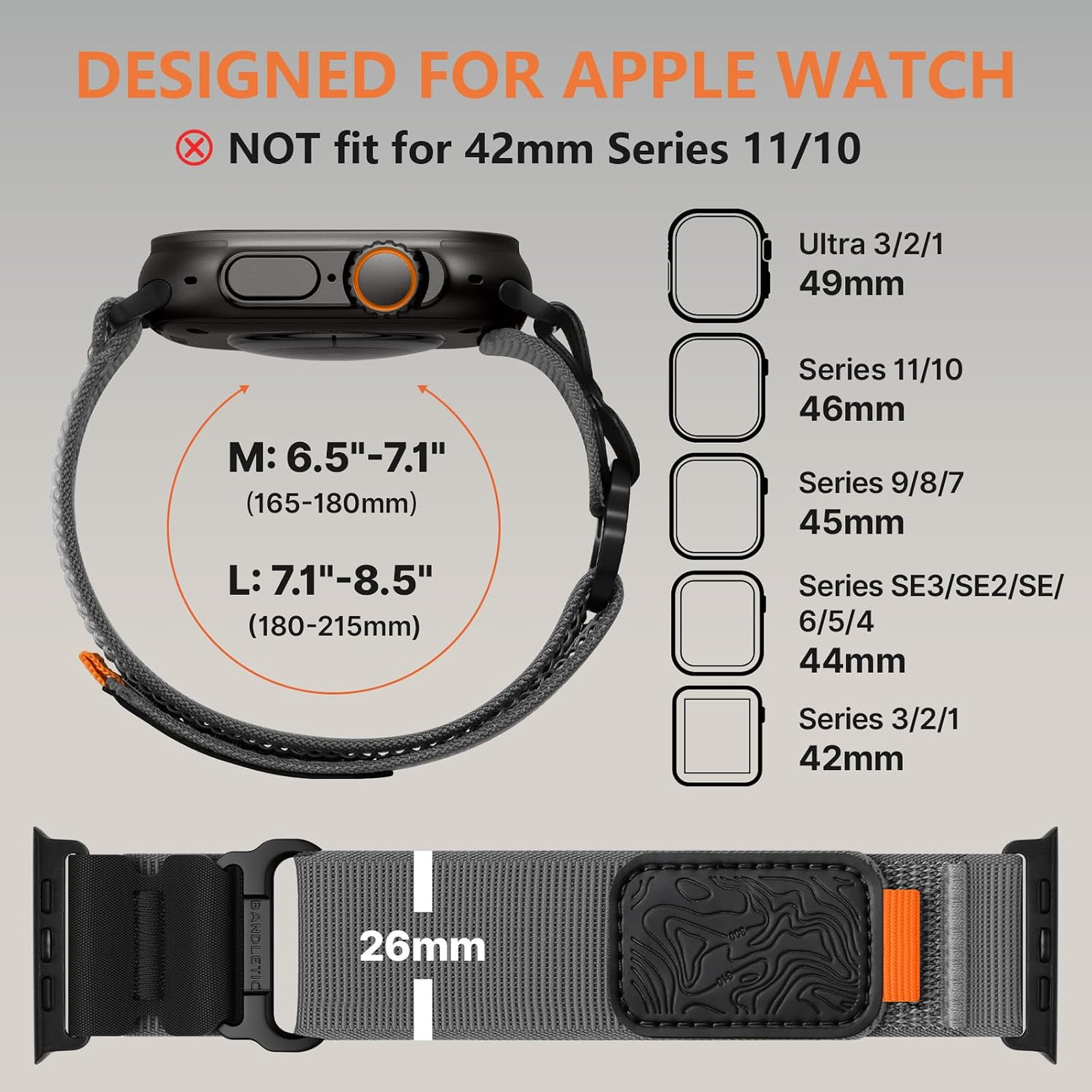 Tactical Sport Loop Band for Apple Watch Nylon Buckle Outdoor Compatible Men