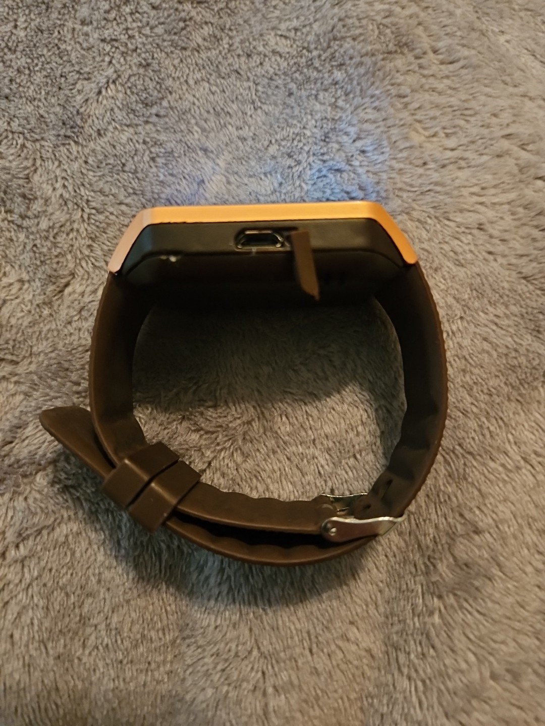 Smart Watch DZ09 Bluetooth Smartwatch with Camera Rose Case Brown Strap