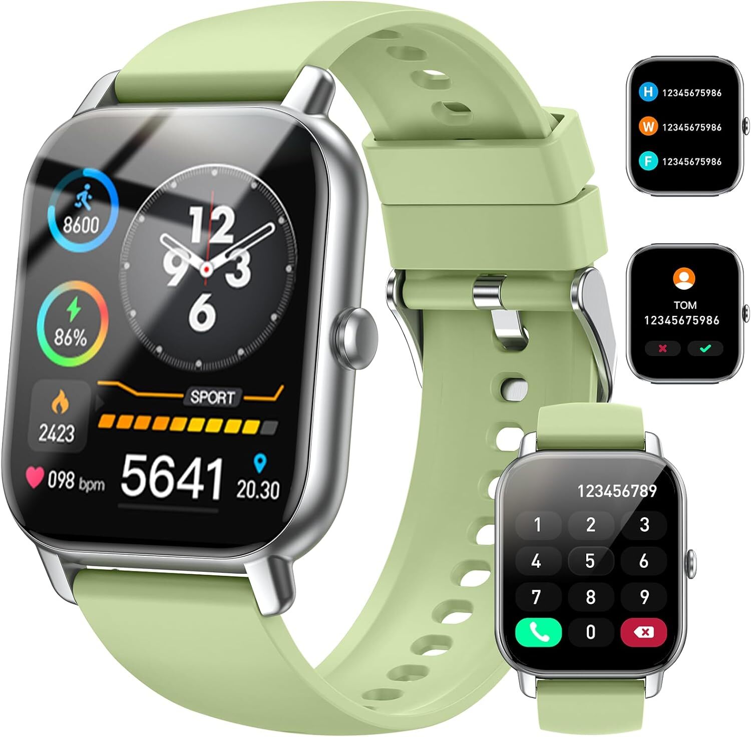 Smartwatch Waterproof Sports HR Monitor Compatible for iPhones Samsung Google