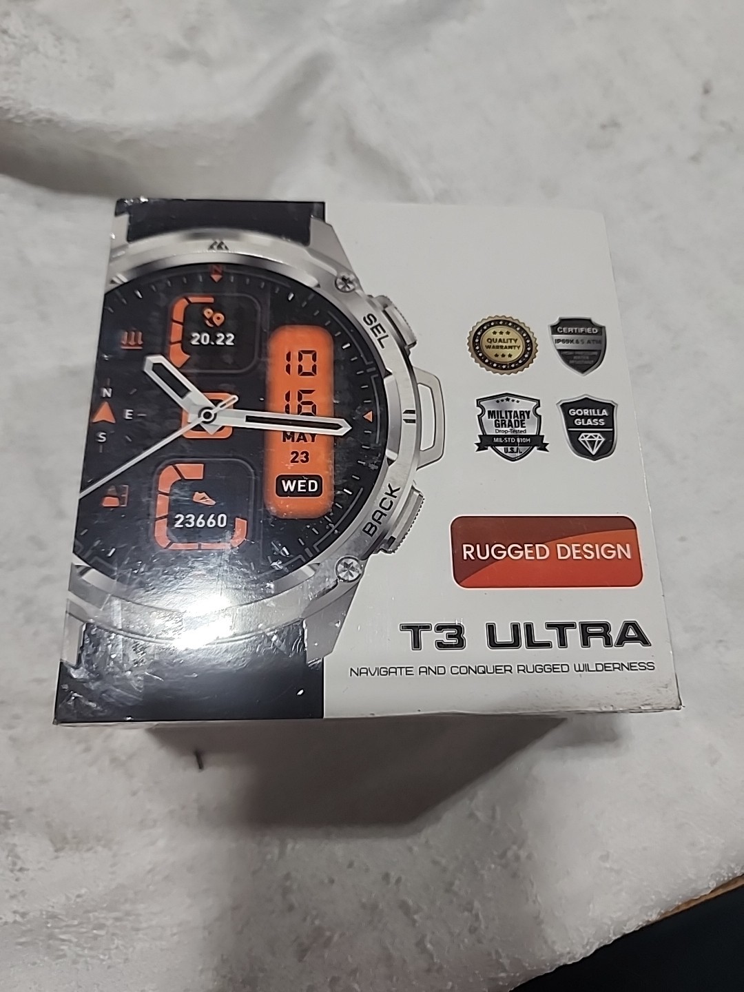 Kospet TANK T3 Ultra Rugged Smart Watch Black Silver 170+ Sports BT Calls Water…