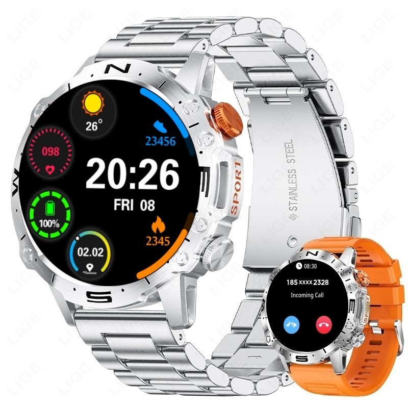 🔥Military Smart Watch for Men(Call Receive/Dial)Rugged Tactical Fitness Tracker