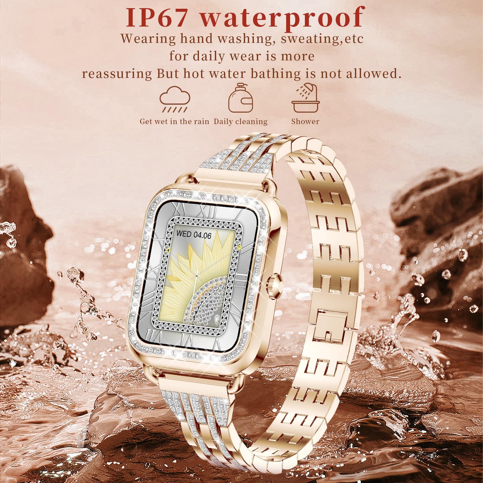 Gadixy Smart Watches For Women Diamondsanswer/Make Call1.29Hd Touch Screen