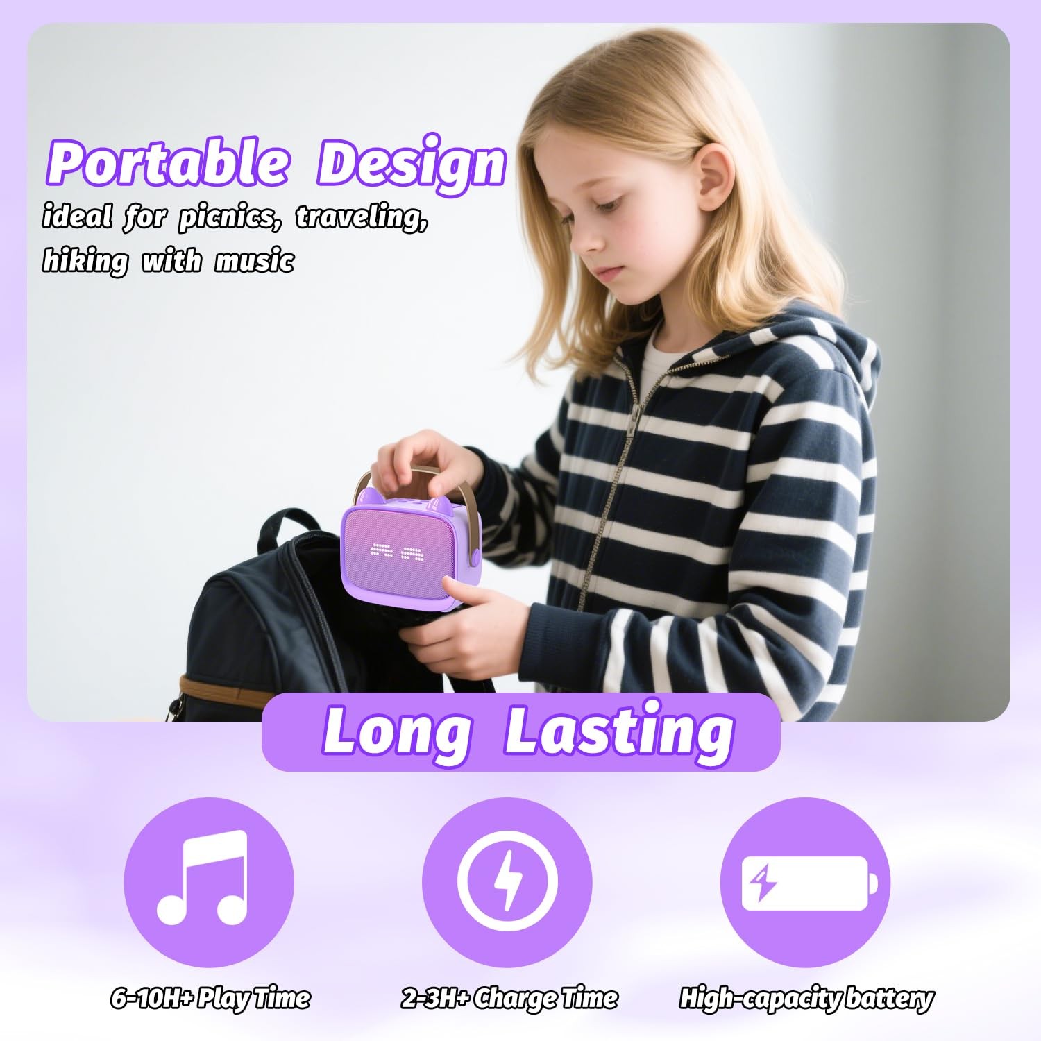 Mini Karaoke Machine Toys Gifts,Kids Portable MP3 Player with 2 Wireless Micr…