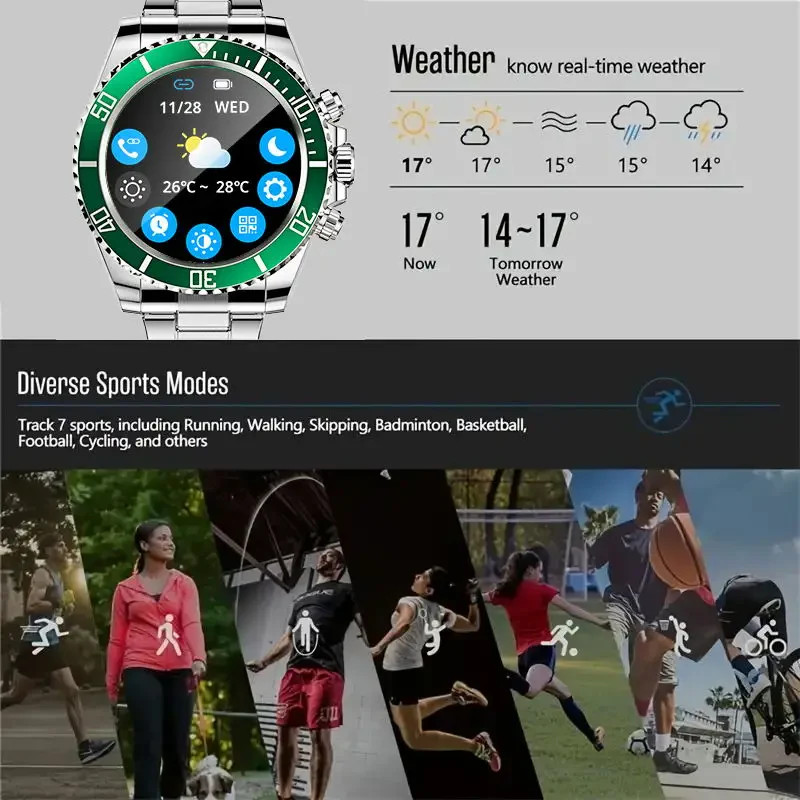 Luxury Smart Watch Blood Pressure Health Sport & Fitness Tracker Waterproof