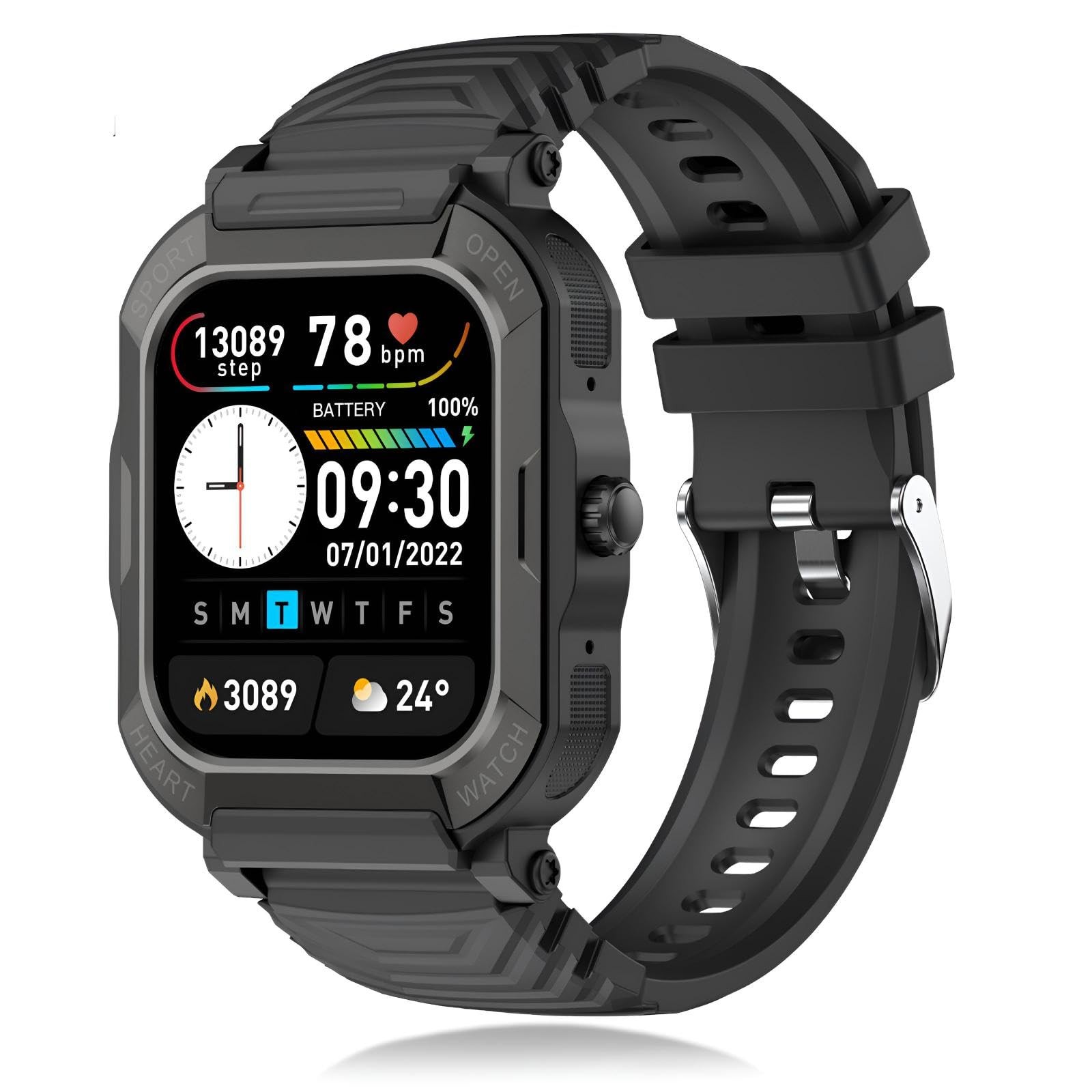 1.91” Military for Men (Dial/Receive) , Fitness Tracker, for Android iOS Pho…