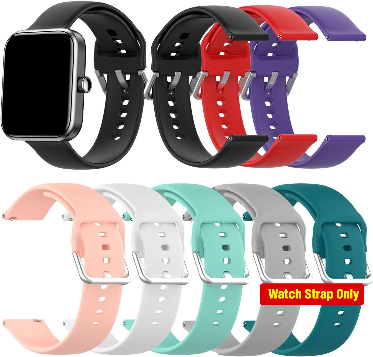 22mm Silicone Strap Compatible with Tensky IDW28 Smart Watch
