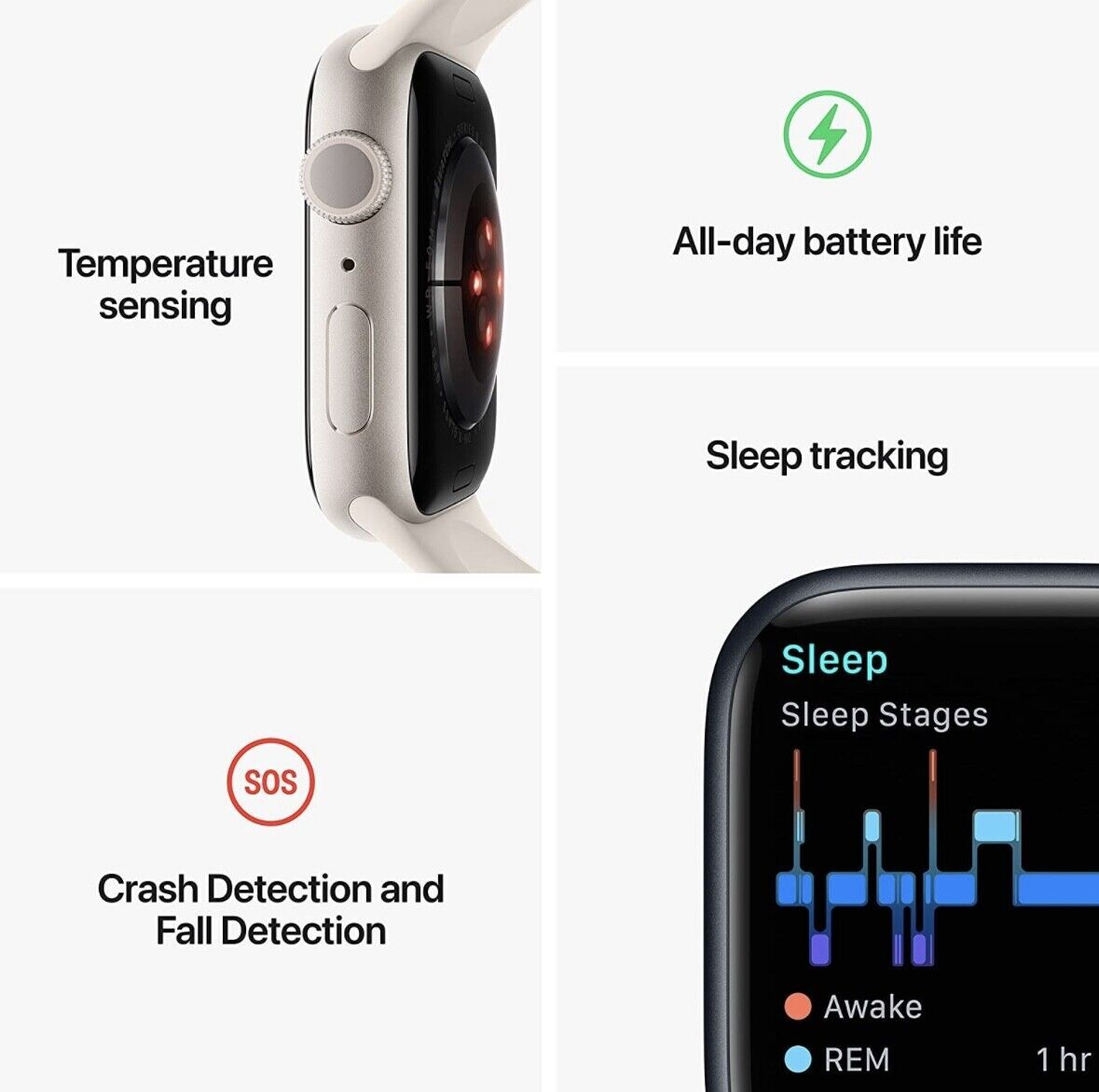 Apple Watch Series 8 GPS Aluminum Case – Sport Band – Factory Sealed! All models