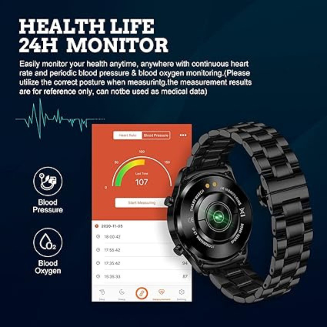 📱 Smartwatch: Calls, Heart Rate, Sleep Monitor – 1.3″ Touch, IP67