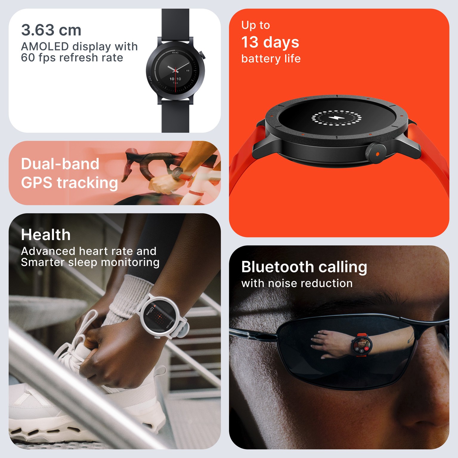 CMF by Nothing Watch 3 Pro|1.43 AMOLED|13 Day Battery|Dual-band GPS (Grey Strap)