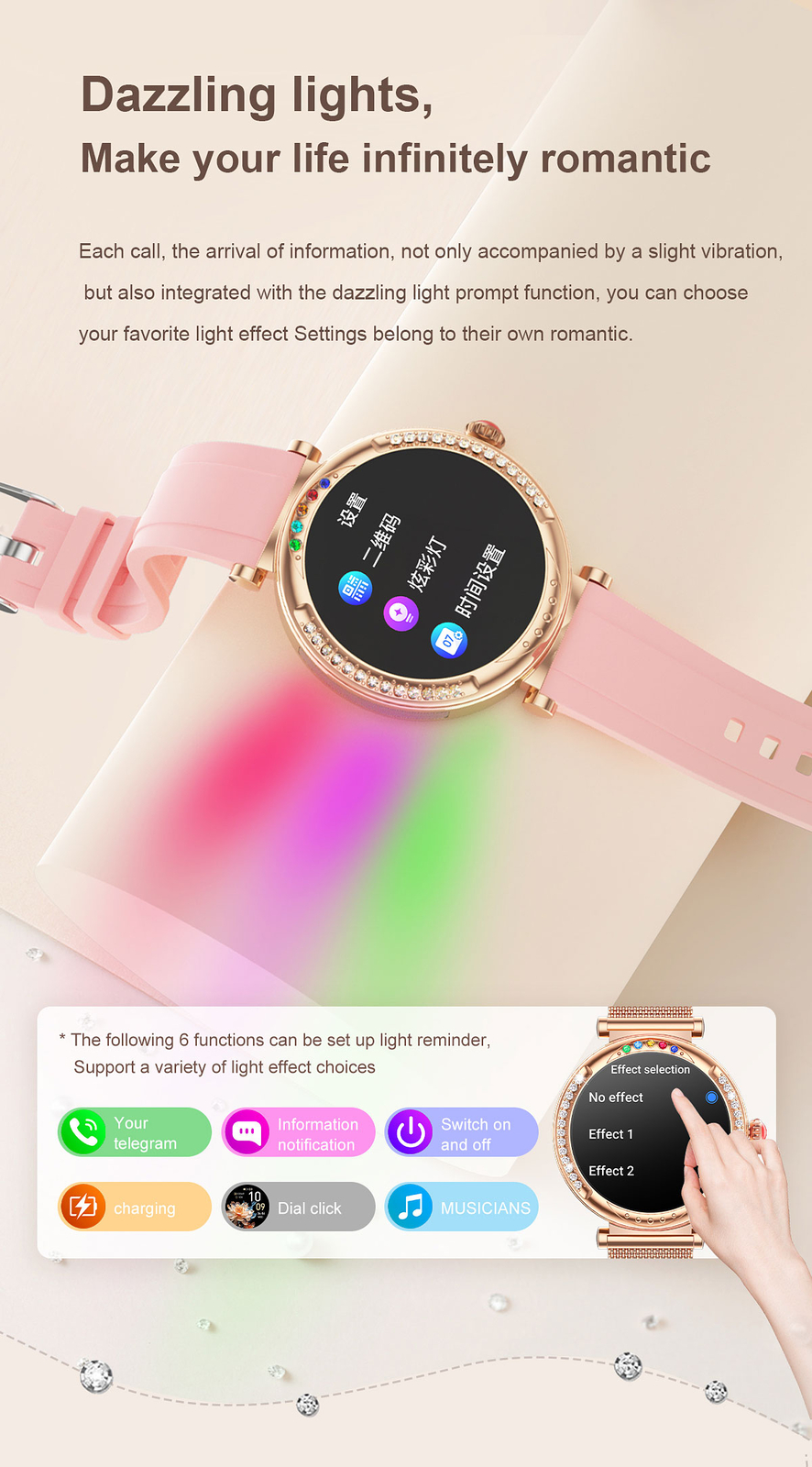 Smart Watch for Girls Women Sleep Monitor Wrist Watch Sports Fitness Tracker